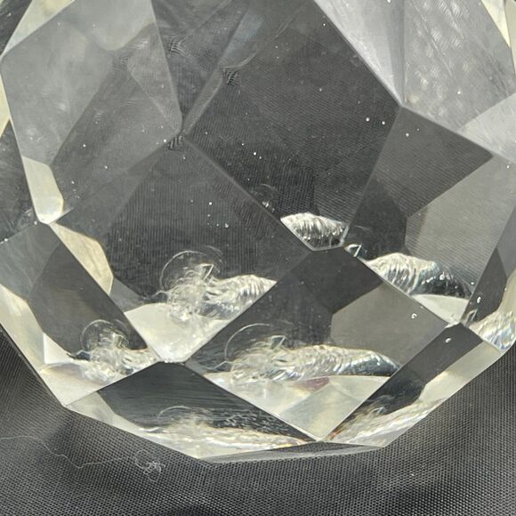 Multi-Faceted Clear Glass Lead Crystal Sphere Teardrop Prism Paperweight - Picture 3 of 9